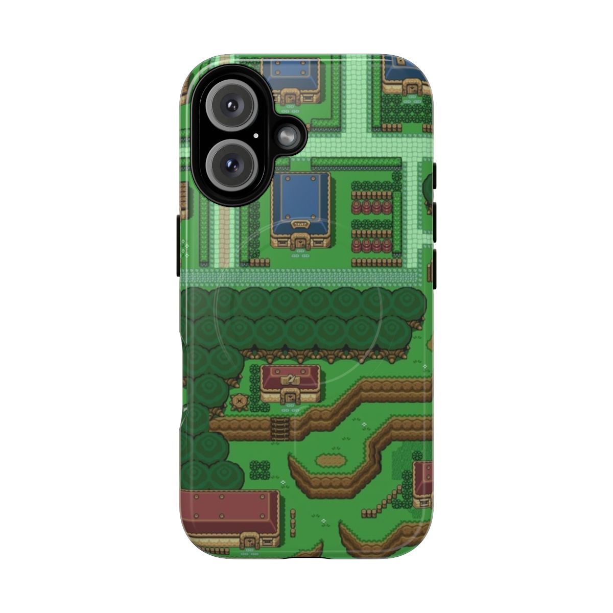 Magnetic tough phone case with Zelda, Link, and map design