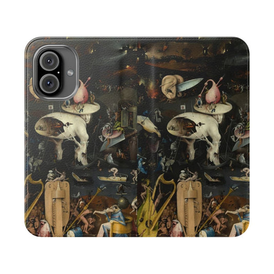 Surreal phone case featuring Hieronymus Bosch's "Garden of Earthly Delights" artwork