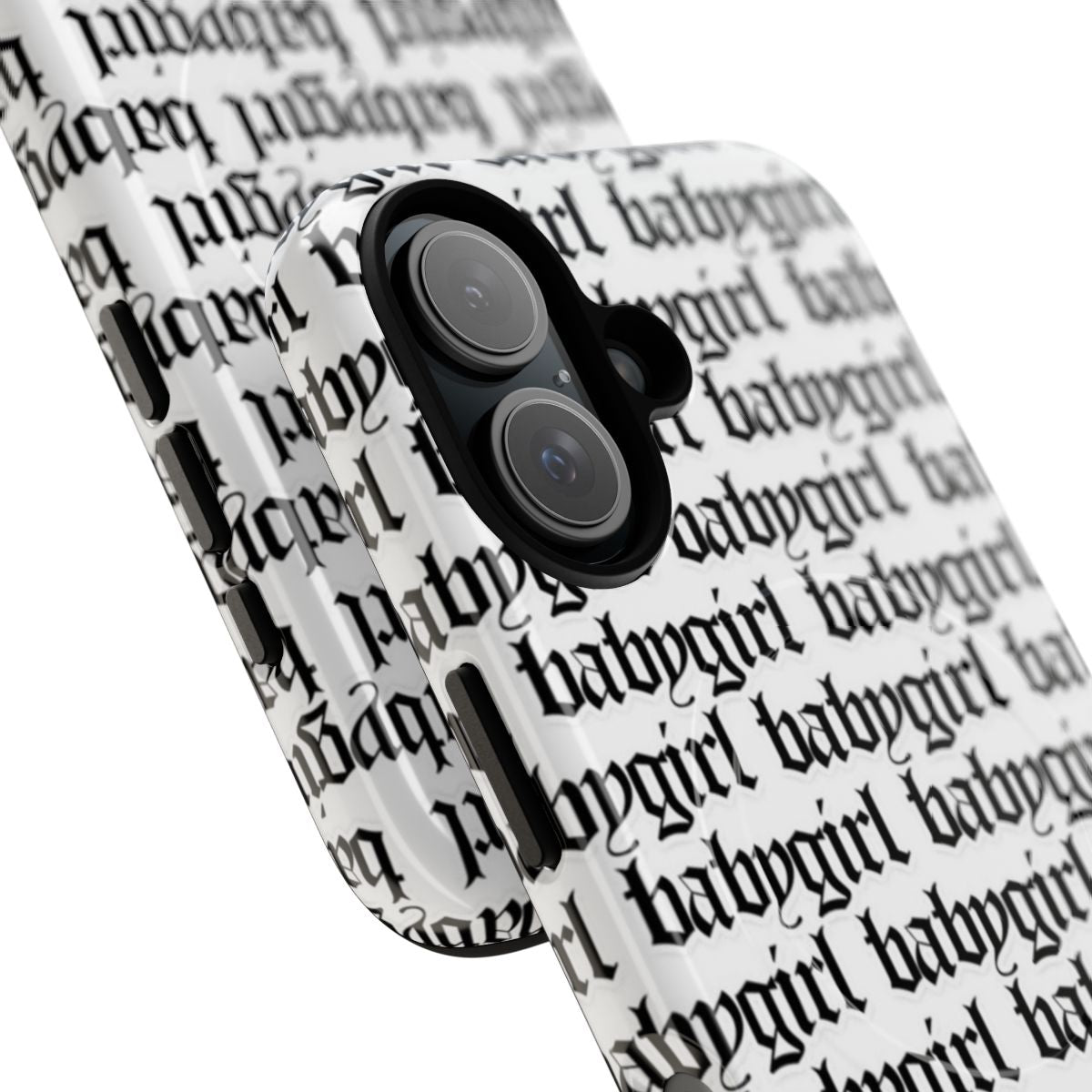 Magnetic phone case with a girly, gothic style design - Detail