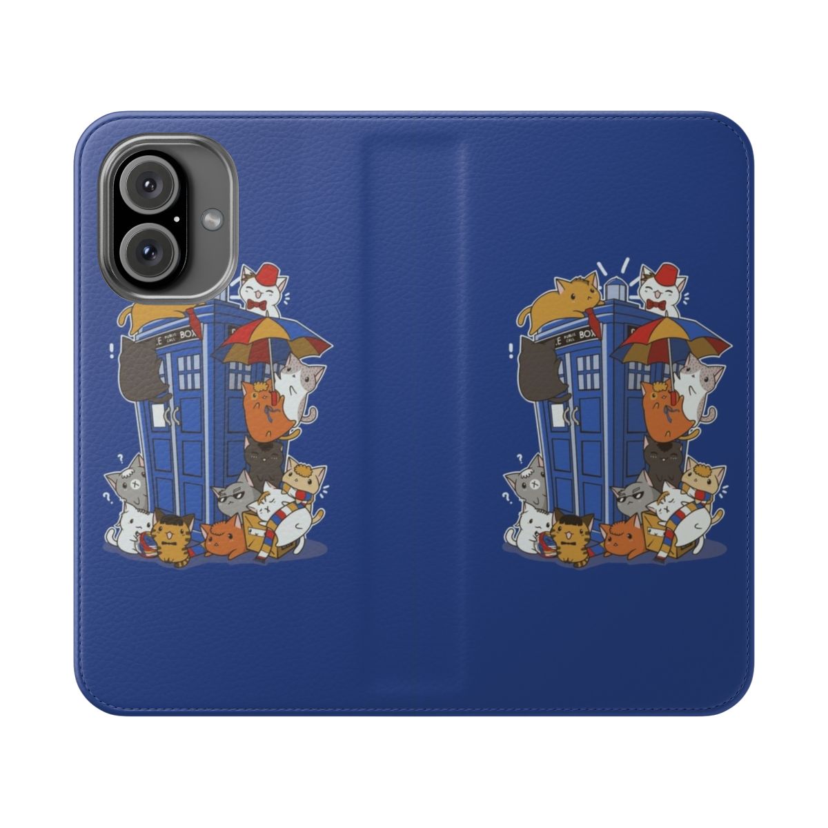 Adorable cat kitten phone case with a Doctor Who theme