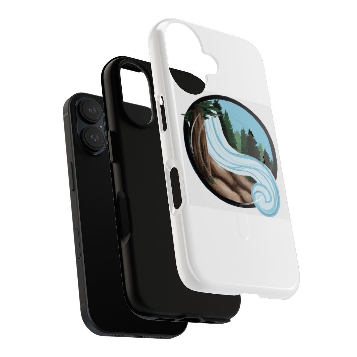 Magnetic tough phone case featuring a pine tree nature design - Layers