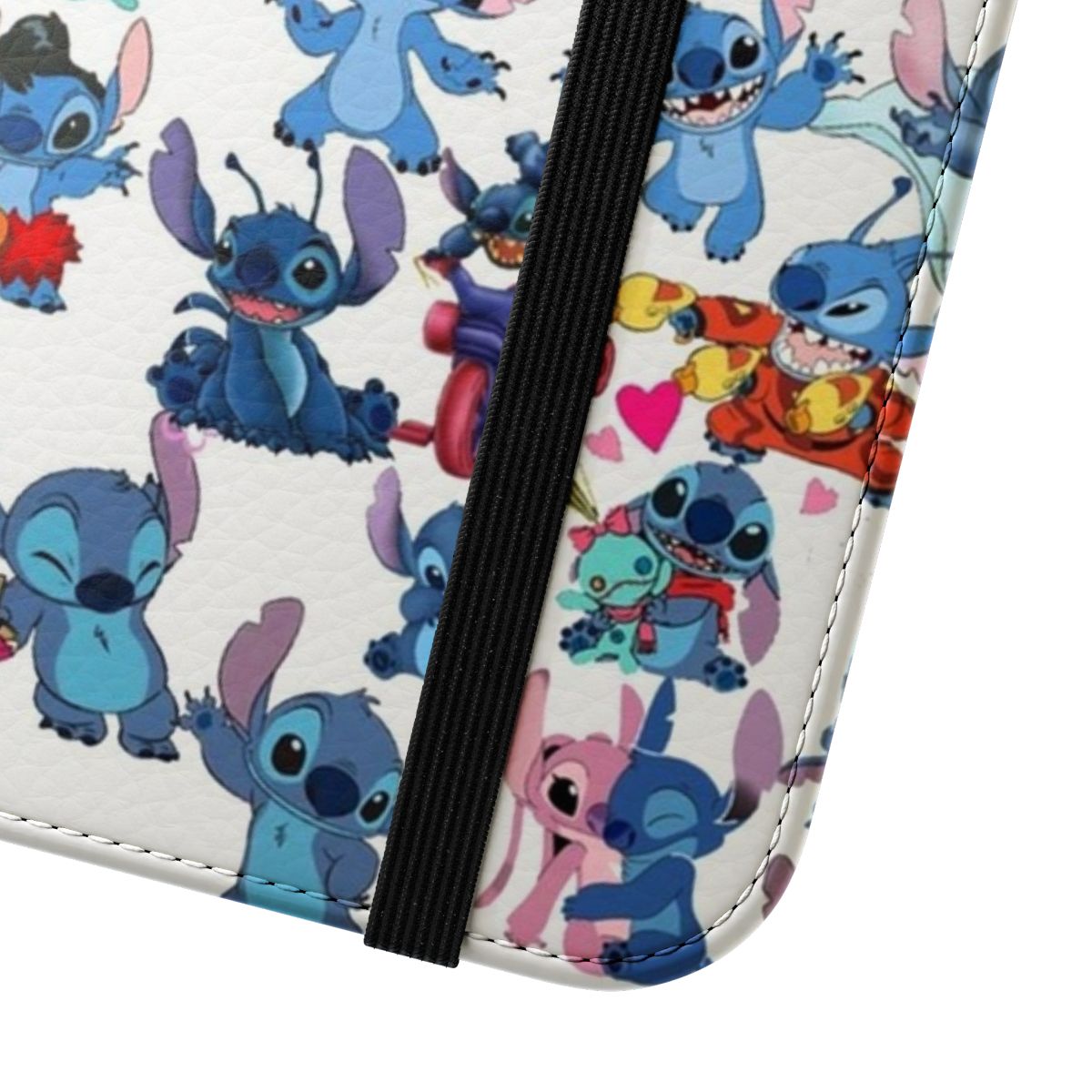 Vibrant blue Stitch character phone case with cute, playful design - Close Up