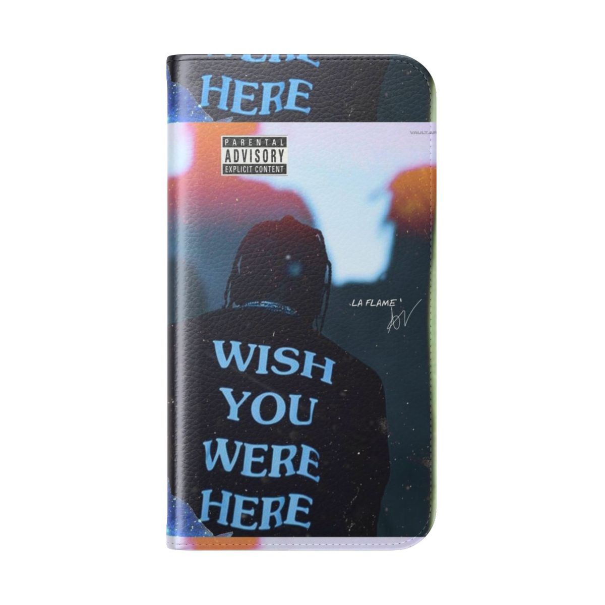 Cactus Jack inspired flip cover phone case with Travis Scott-themed design - Folded Back