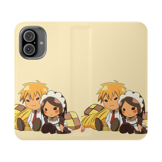 Flip phone case featuring cute chibi characters from the anime and manga series Kaichou wa Maid-sama!