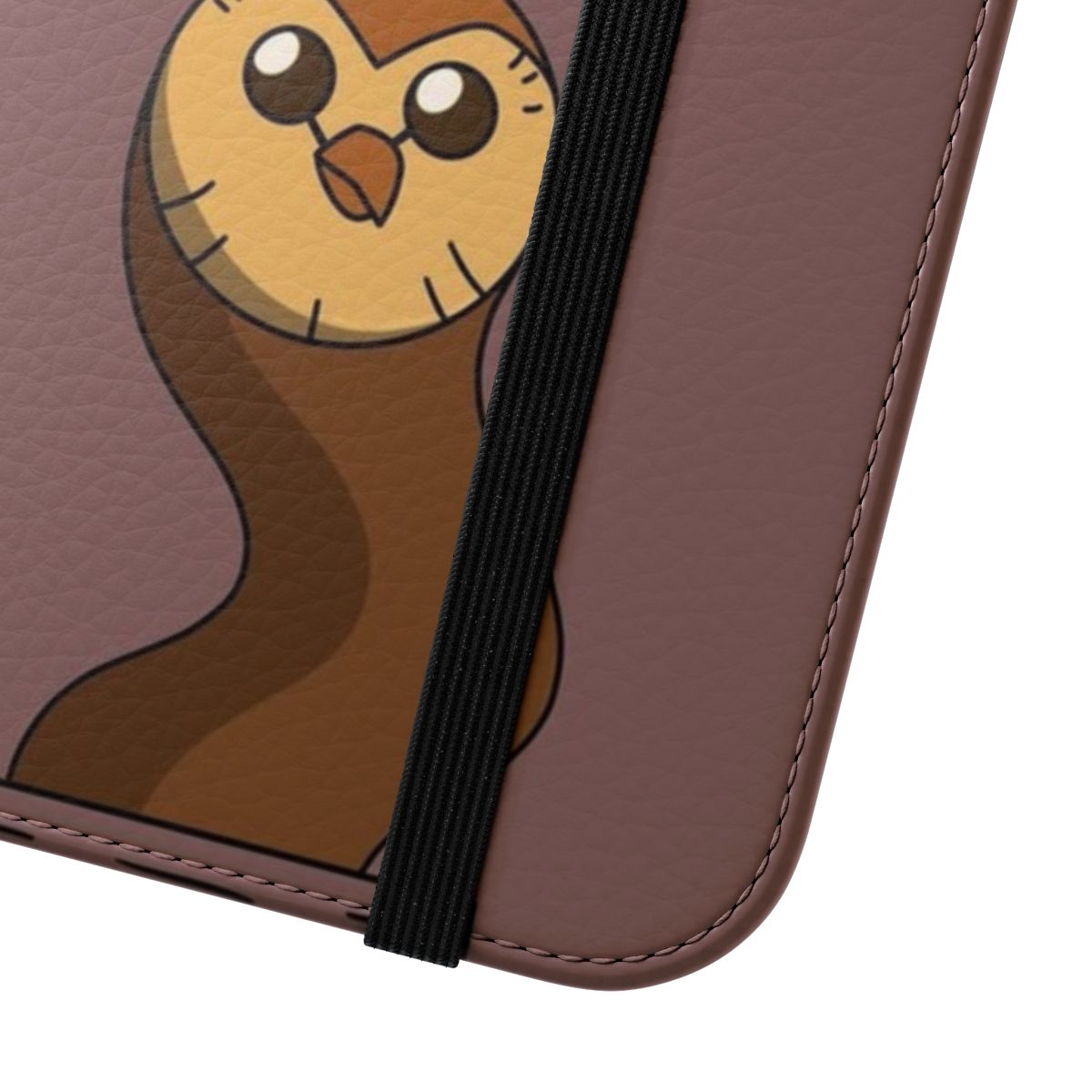 Cartoon flip phone case with Hooty the owl from The Owl House TV show - Close Up