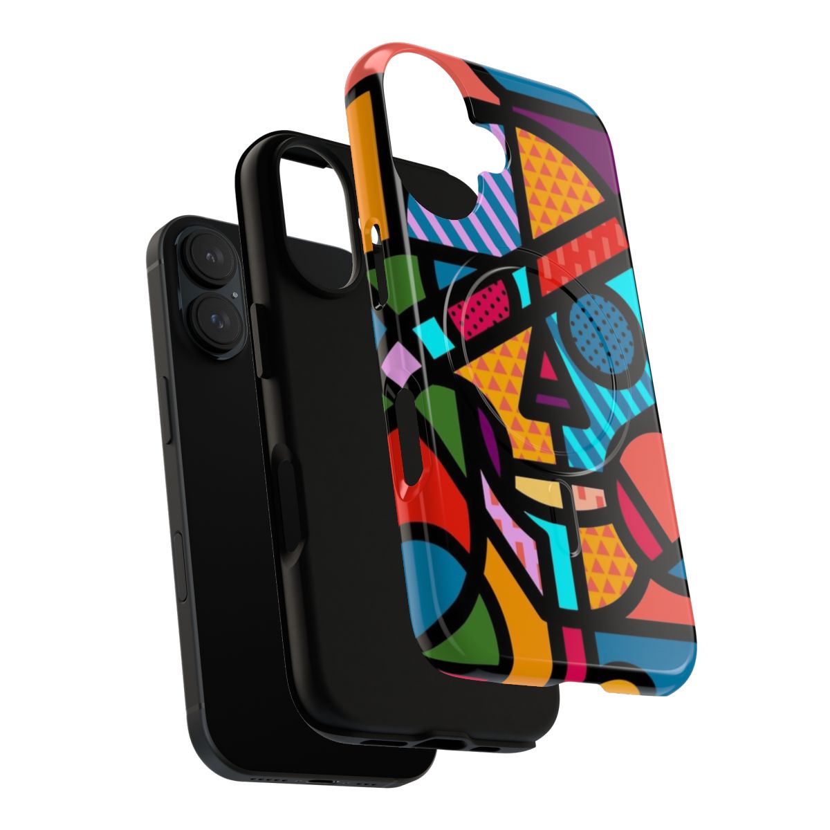 Skull-themed decorative phone case with colorful, modern, and abstract pop art design - Layers