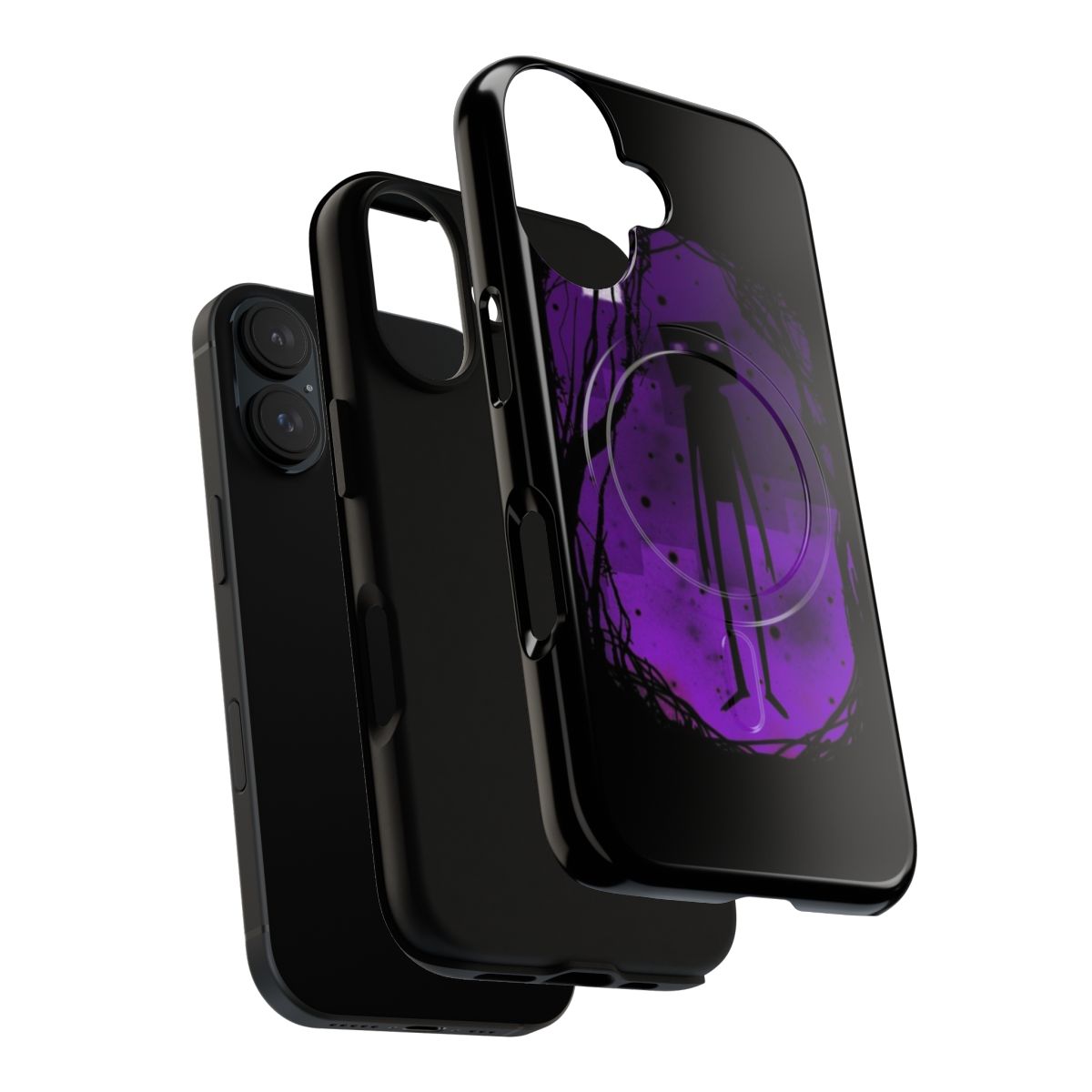 Minimalist phone case with Enderman design for Minecraft enthusiasts - Layers