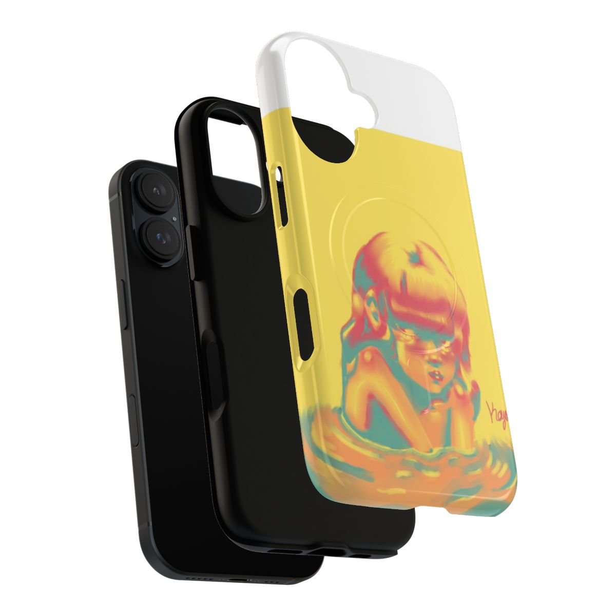 Colorful magnetic tough phone cases in red, blue, and yellow - Layers