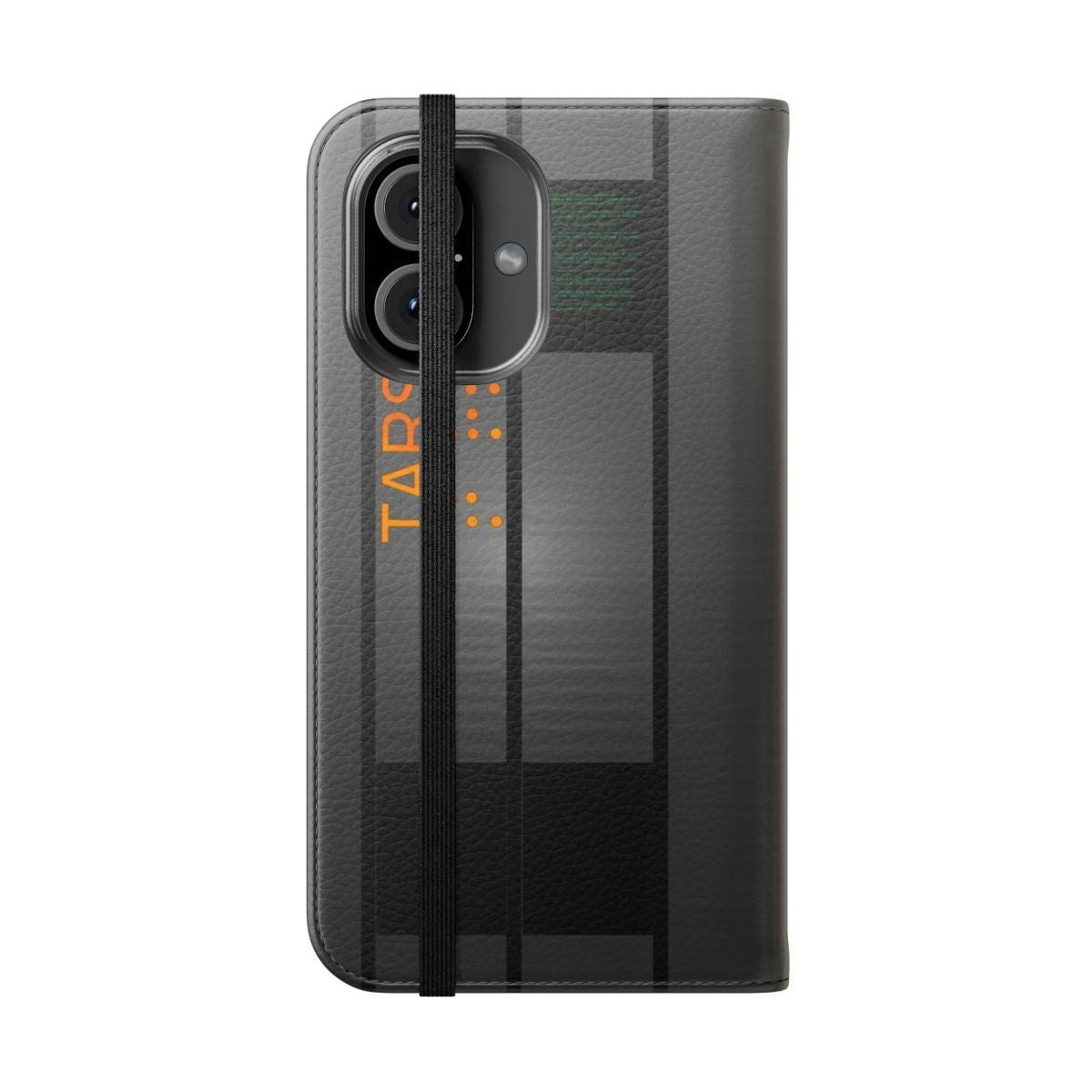 Sci-Fi Inspired Flip Phone Case with Futuristic Robot Design - Folded Front