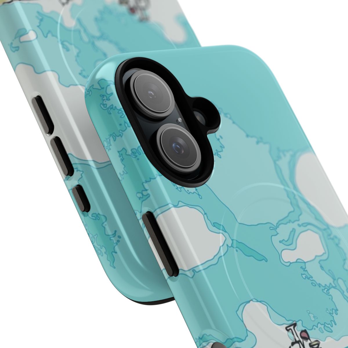 Sousuke and Ponyo fan art phone case with a magnetic protective design and anime landscape imagery - Detail