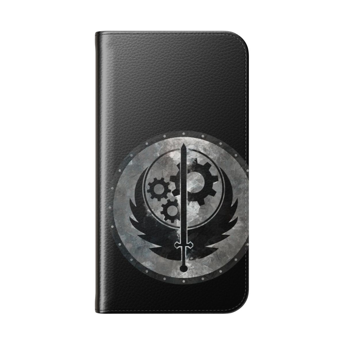 Durable phone case with a steel brothers design for post-apocalyptic gaming fans - Folded Back