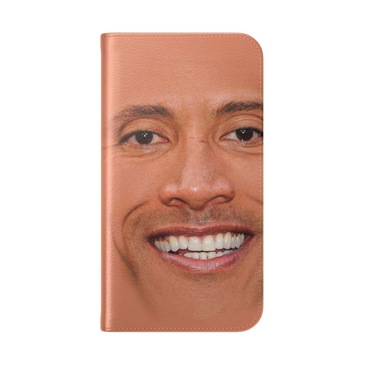 Dwayne Johnson-inspired flip cover phone case with wrestling and fighter graphics - Folded Back