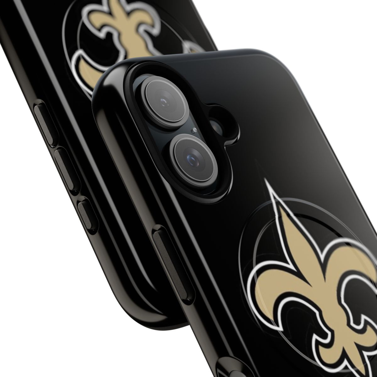 Black Saints-themed magnetic tough phone case with team logo - Detail