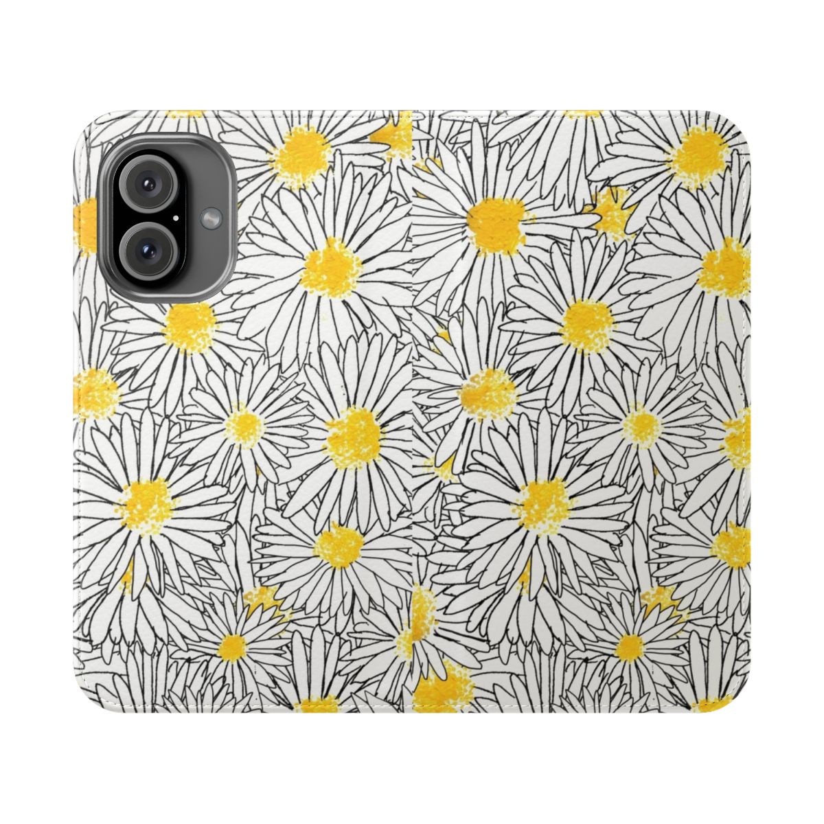 Daisy print phone case with a floral design