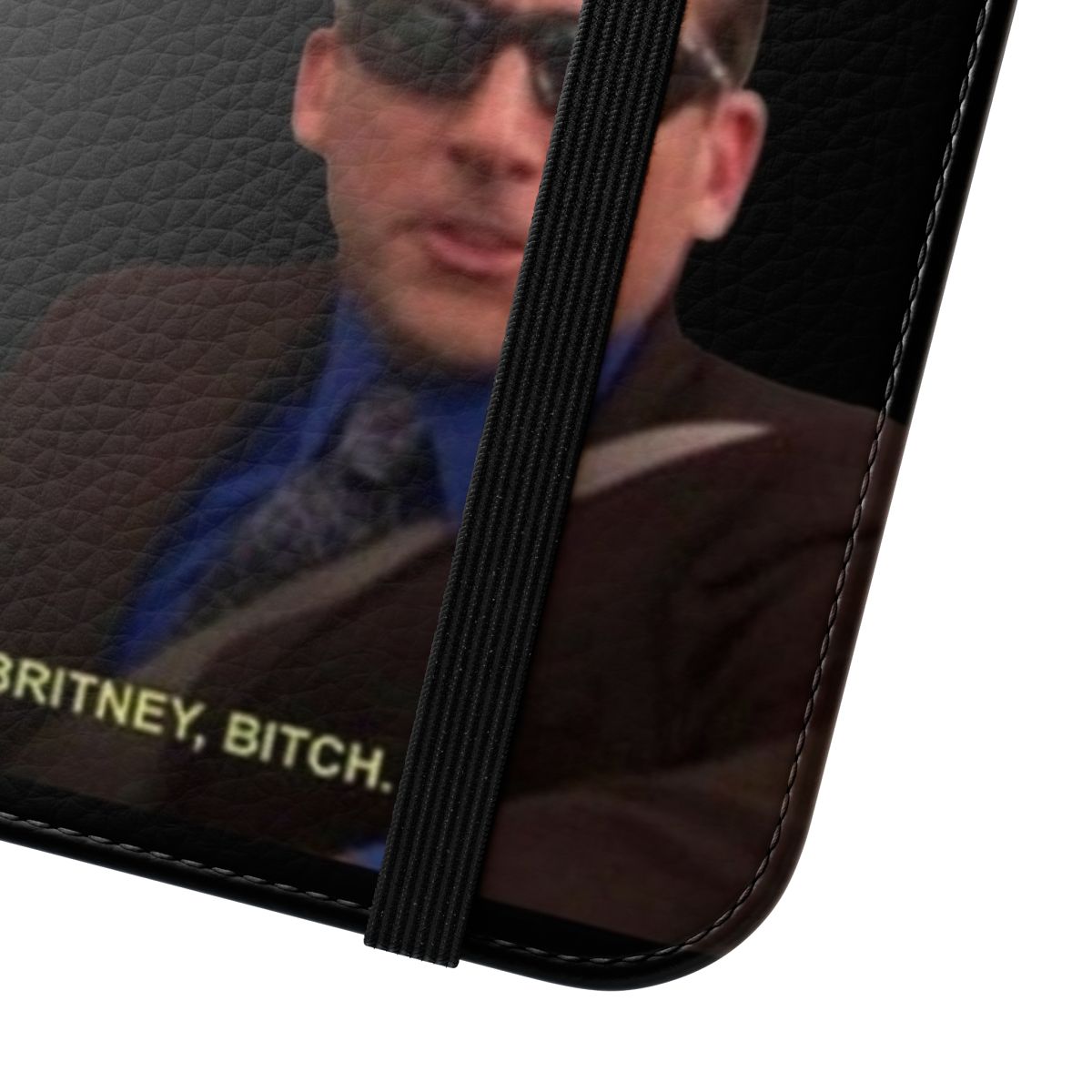 The Office-Inspired Flip Cover Phone Case with Michael Scott and Britney Spears Meme - Close Up