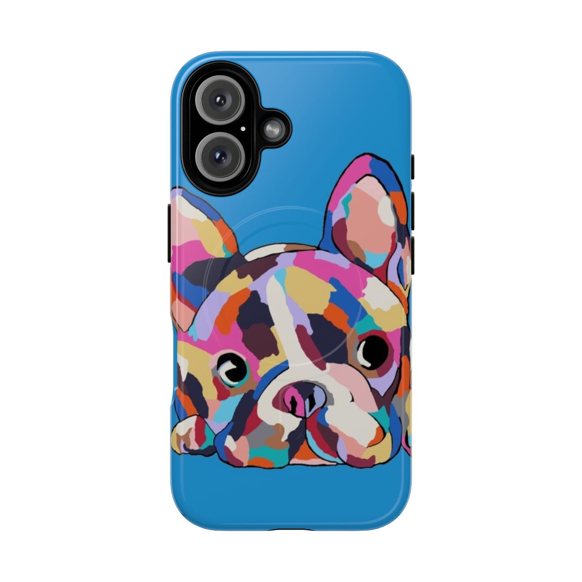 Magnetic tough phone case with french bulldog design