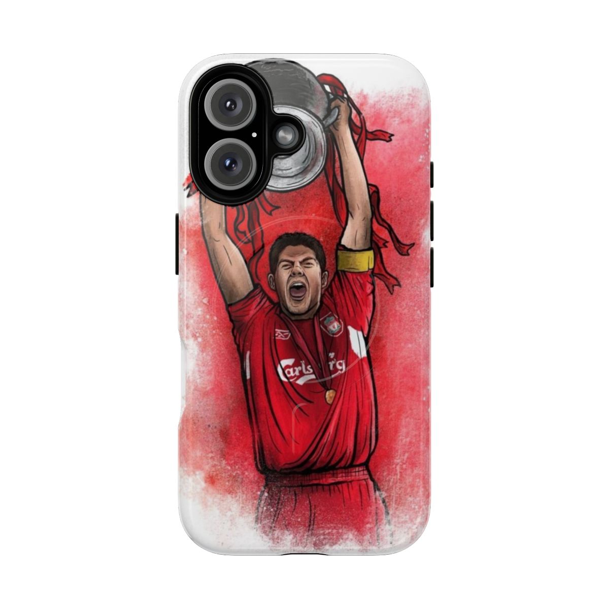 Magnetic phone case with image of Steven Gerrard, Liverpool FC captain and legend