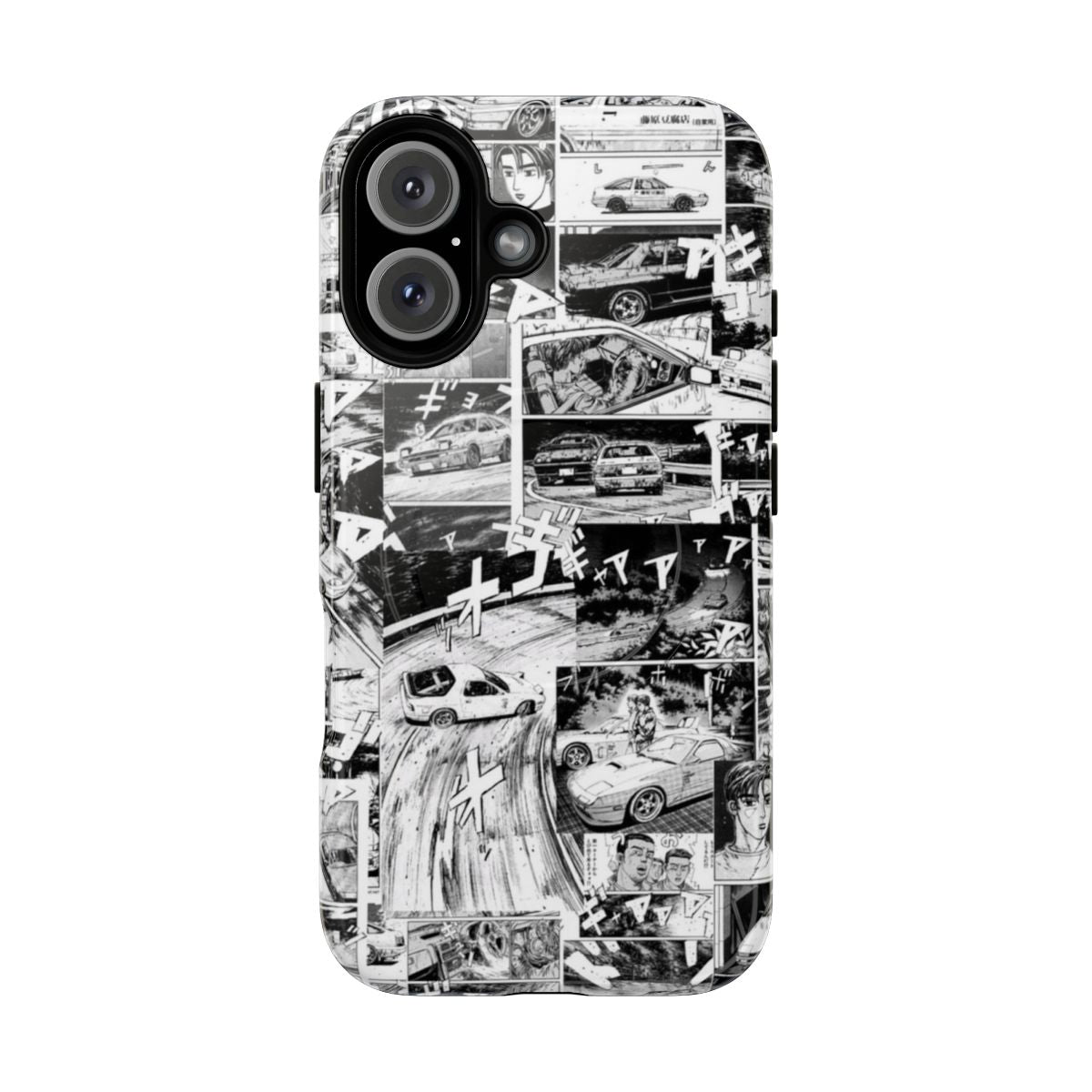 Customizable magnetic tough phone case with Initial D-inspired design