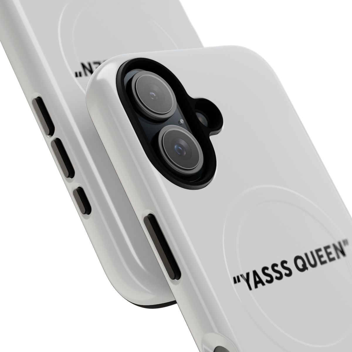 Magnetic tough phone case with queen and yas queen design - Detail