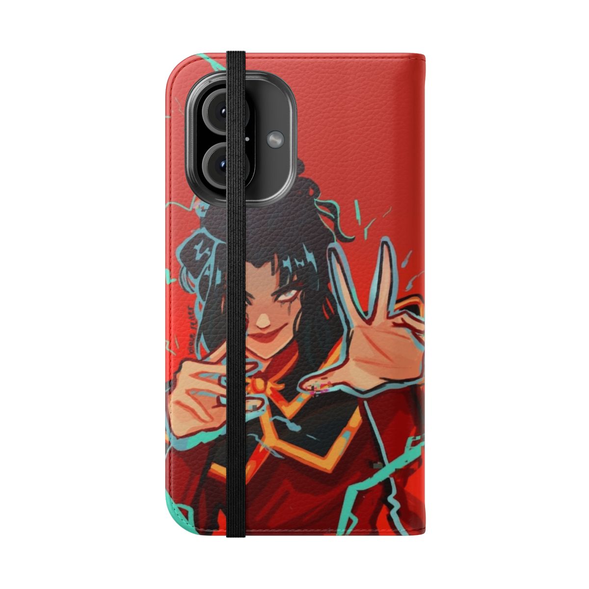 Avatar the Last Airbender-inspired phone case featuring Princess Azula, the powerful firebender - Folded Front