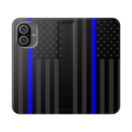 Thin Blue Line Phone Case with Symbolic American Flag Design