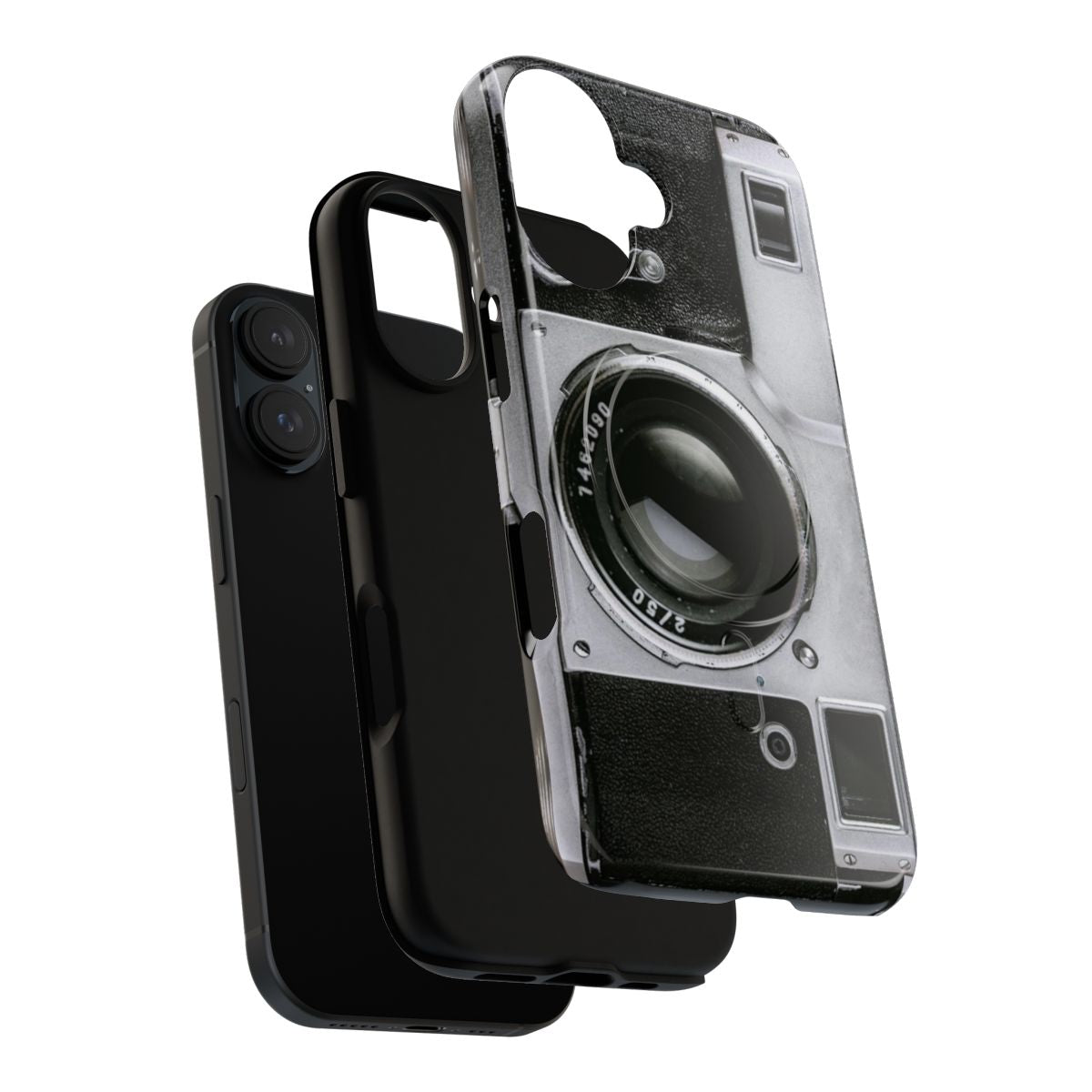 Vintage camera-themed magnetic tough phone case with classic design - Layers