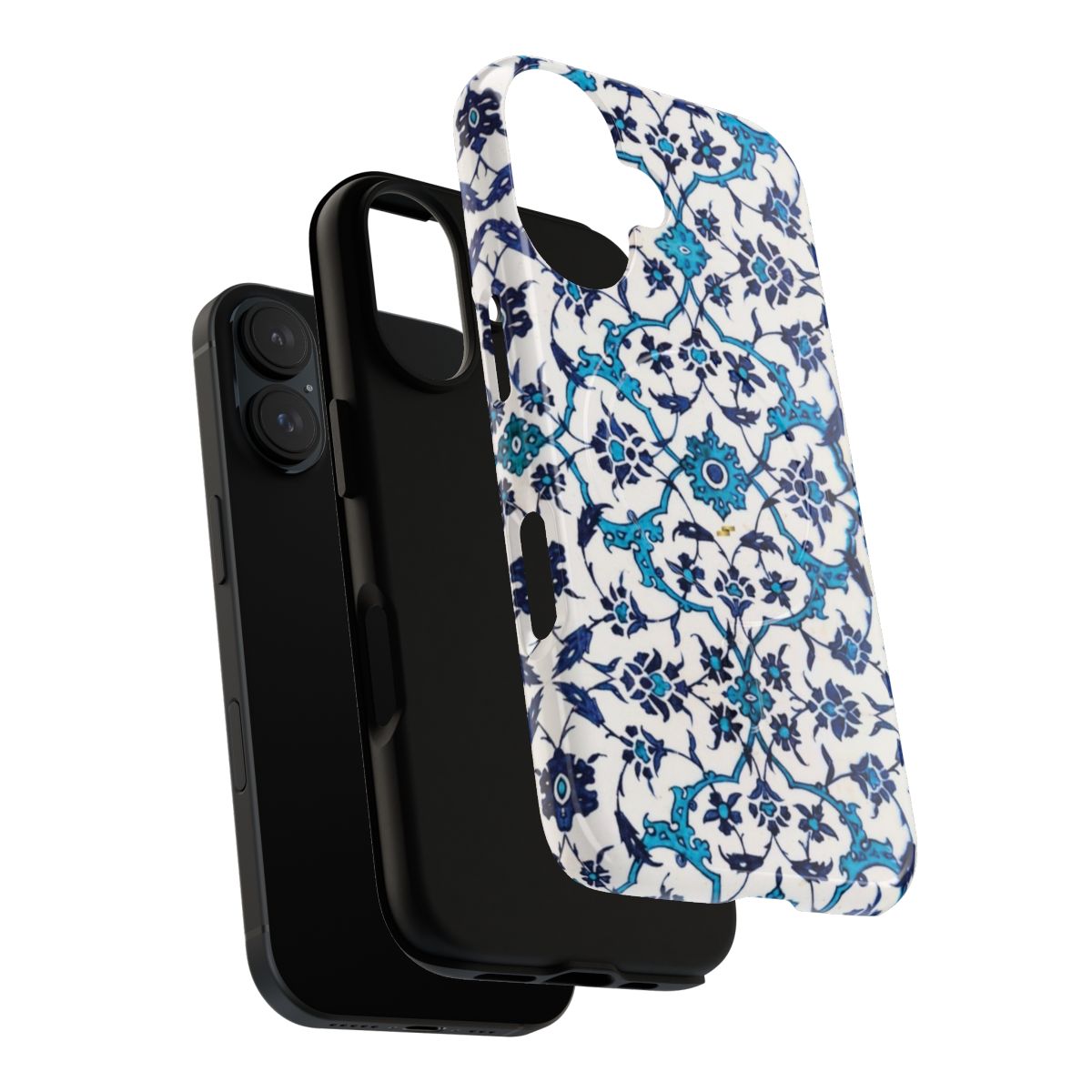 Persian ceramic design phone case with magnetic closure and tough protection - Layers