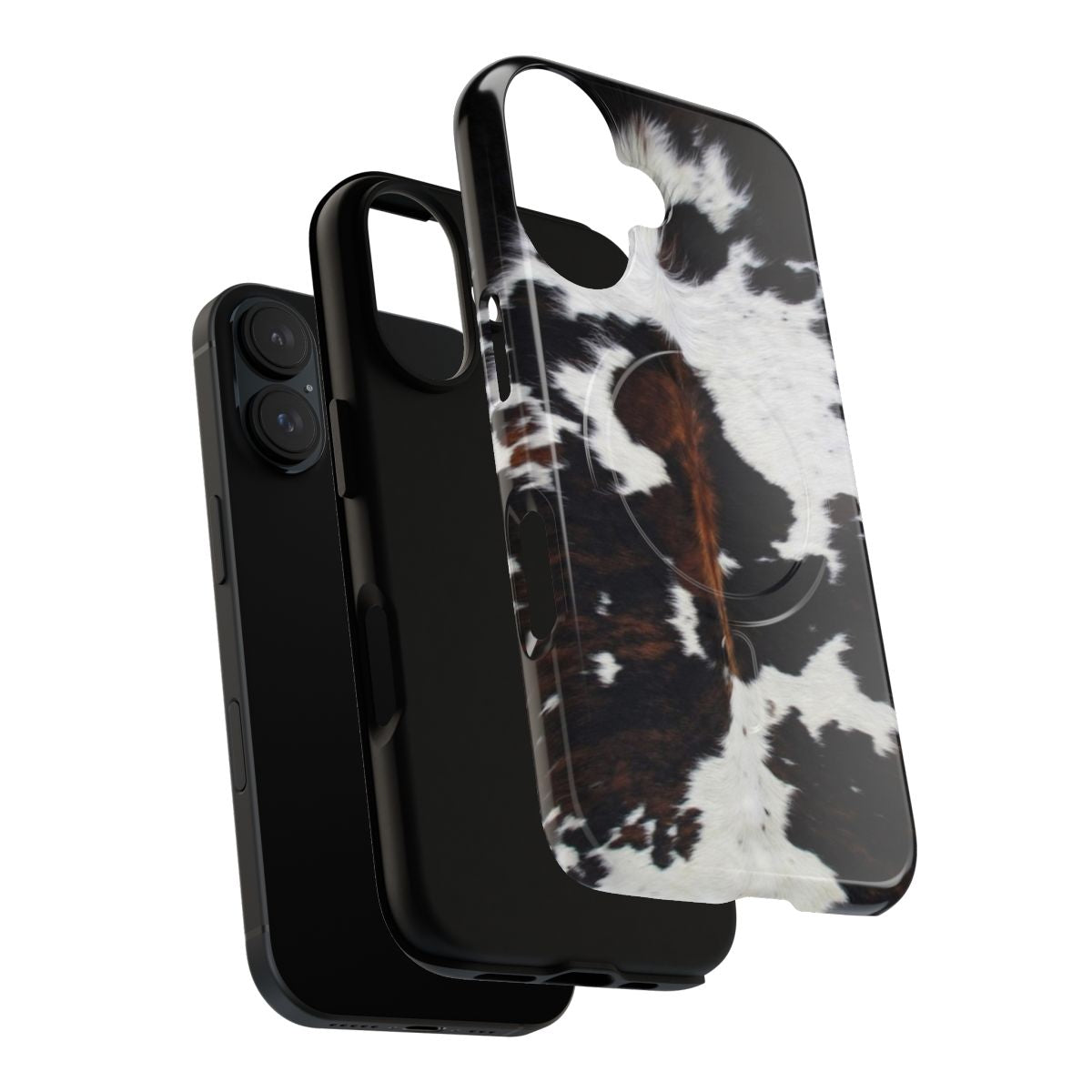 Cowhide-patterned magnetic tough phone cases with a bold, natural design - Layers