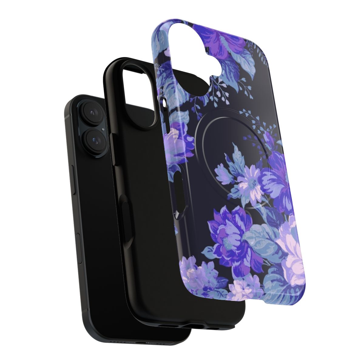 Midnight floral pattern magnetic tough phone case - Layers