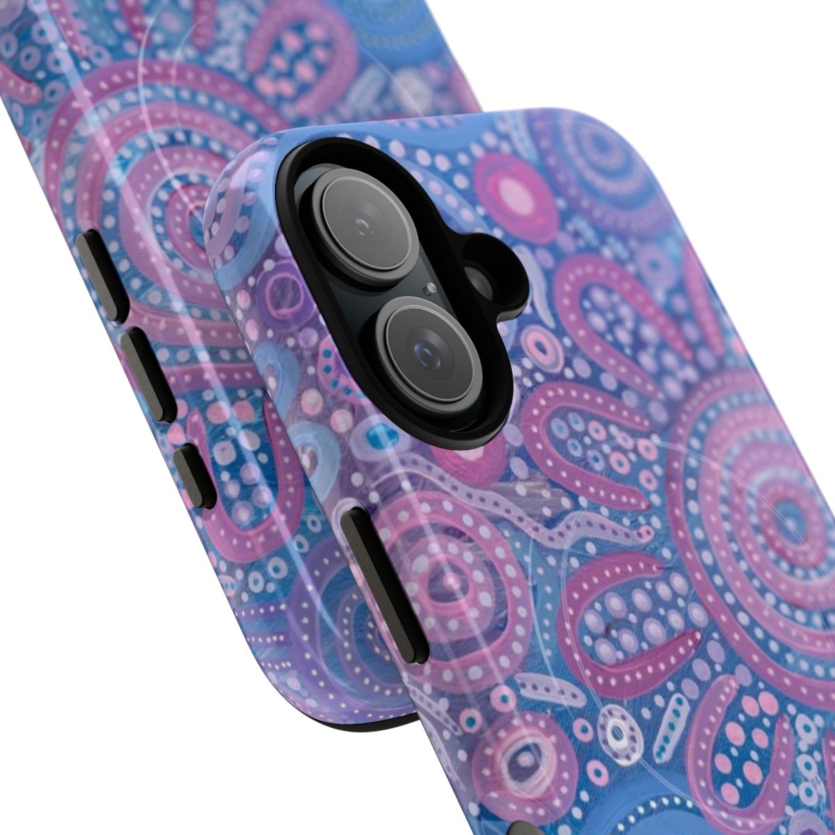 Magnetic phone case featuring Aboriginal art design - Detail