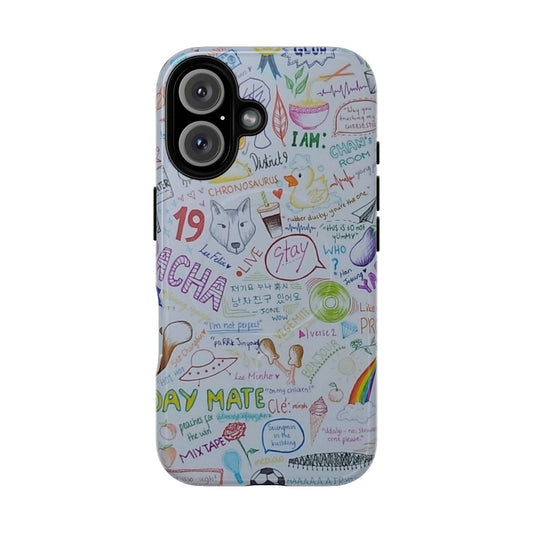 Doodle-Inspired Stray Kids Phone Case with Magnetic Tough Protection