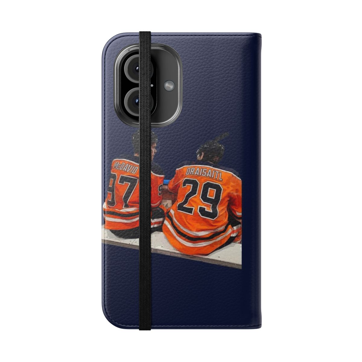 Edmonton Oilers inspired sports phone case - Folded Front