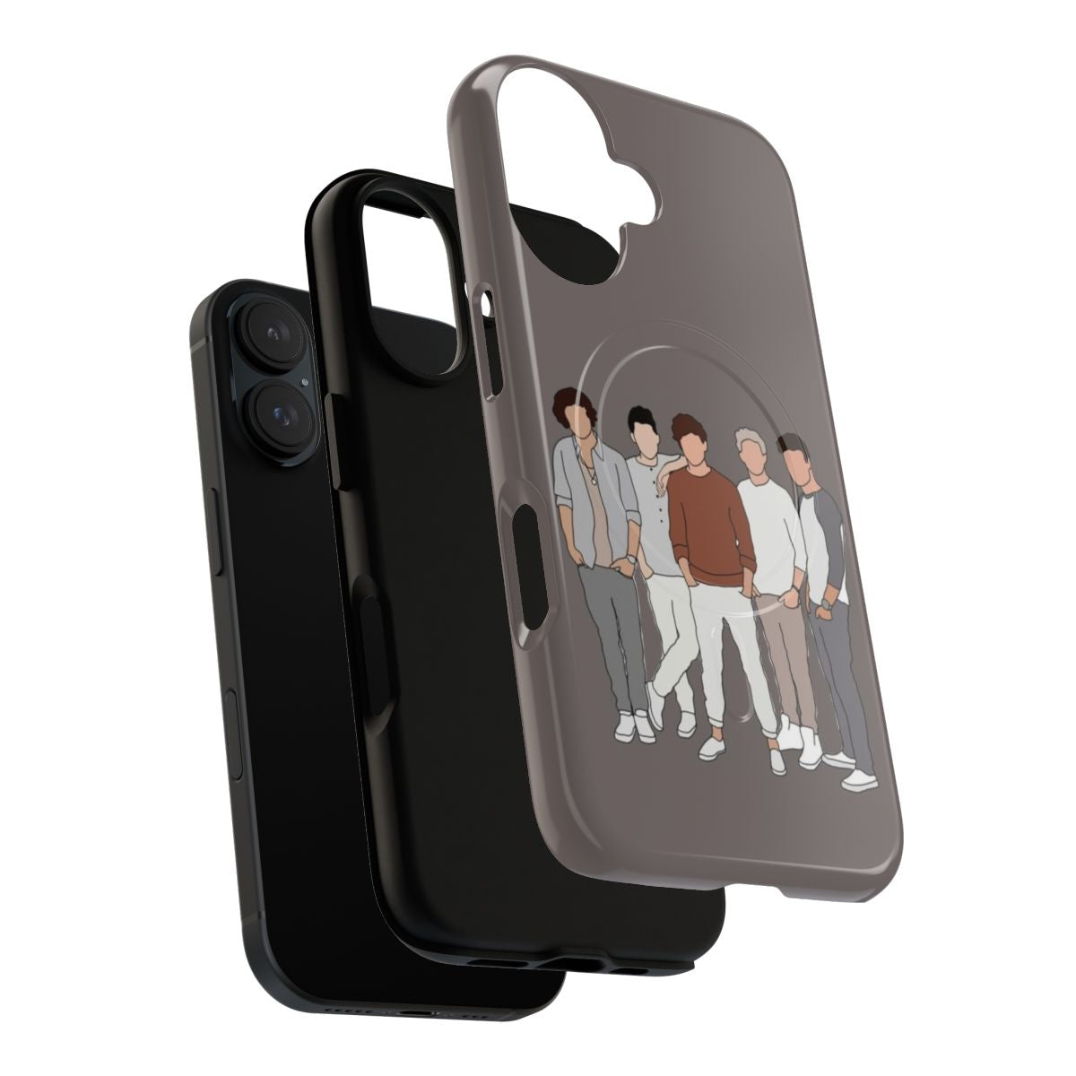 Stylish magnetic protective phone case featuring a one direction design - Layers