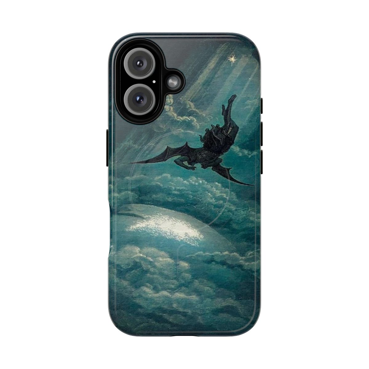 Magnetic phone case featuring colorized artwork of Paradise Lost by Gustave Doré