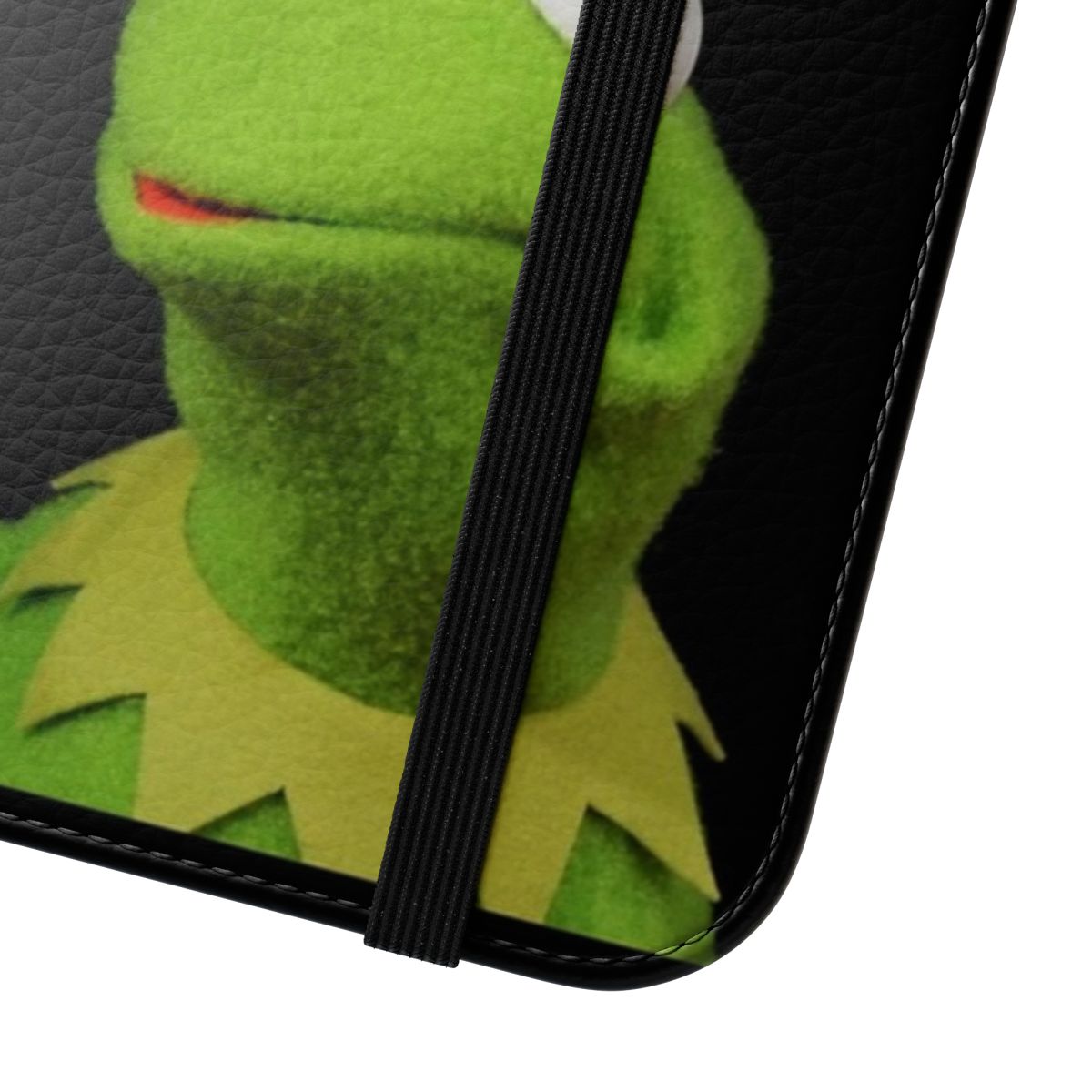 Cute Kermit the Frog themed flip cover phone case - Close Up