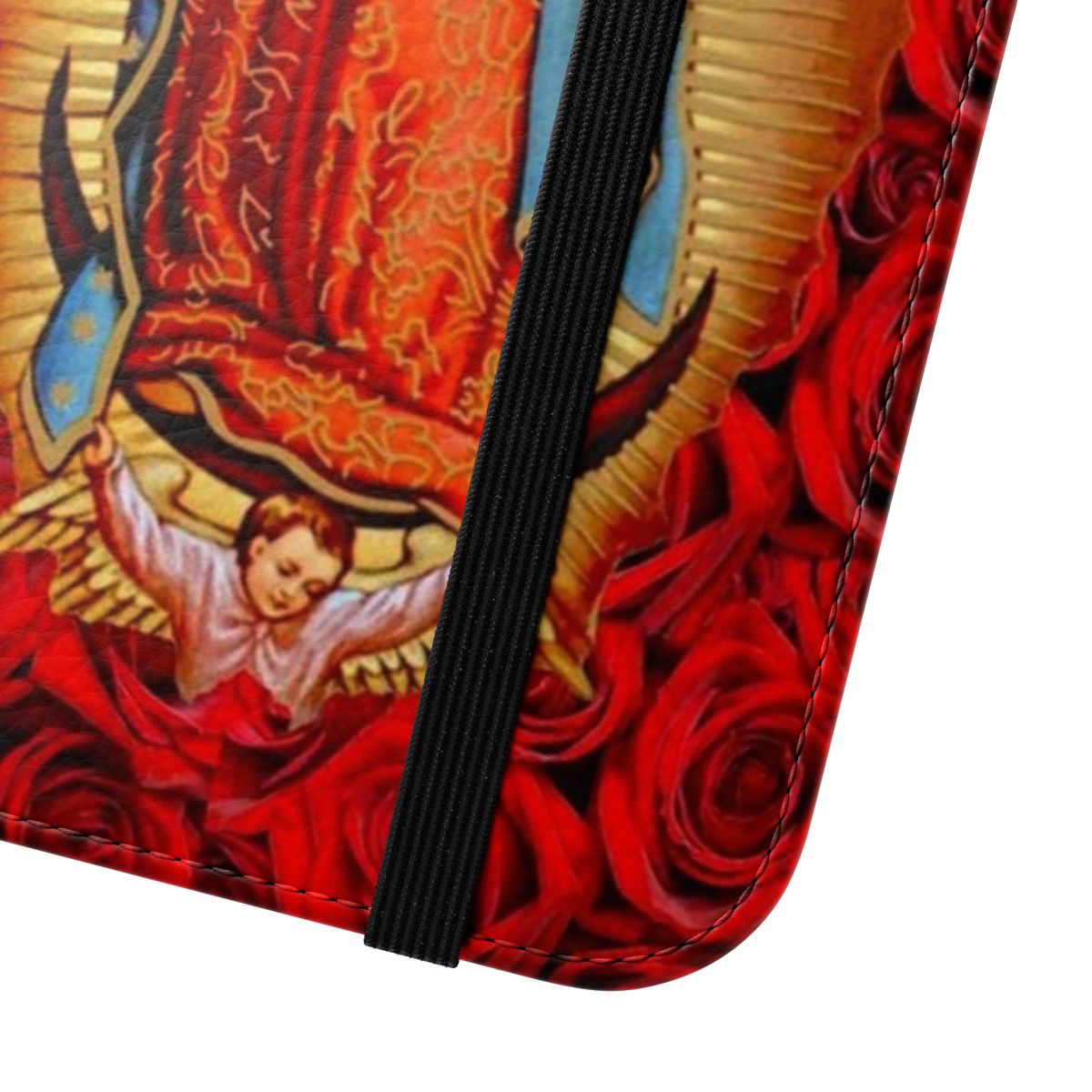 Vibrant Virgin Mary Phone Case Cover in Flip Design - Close Up