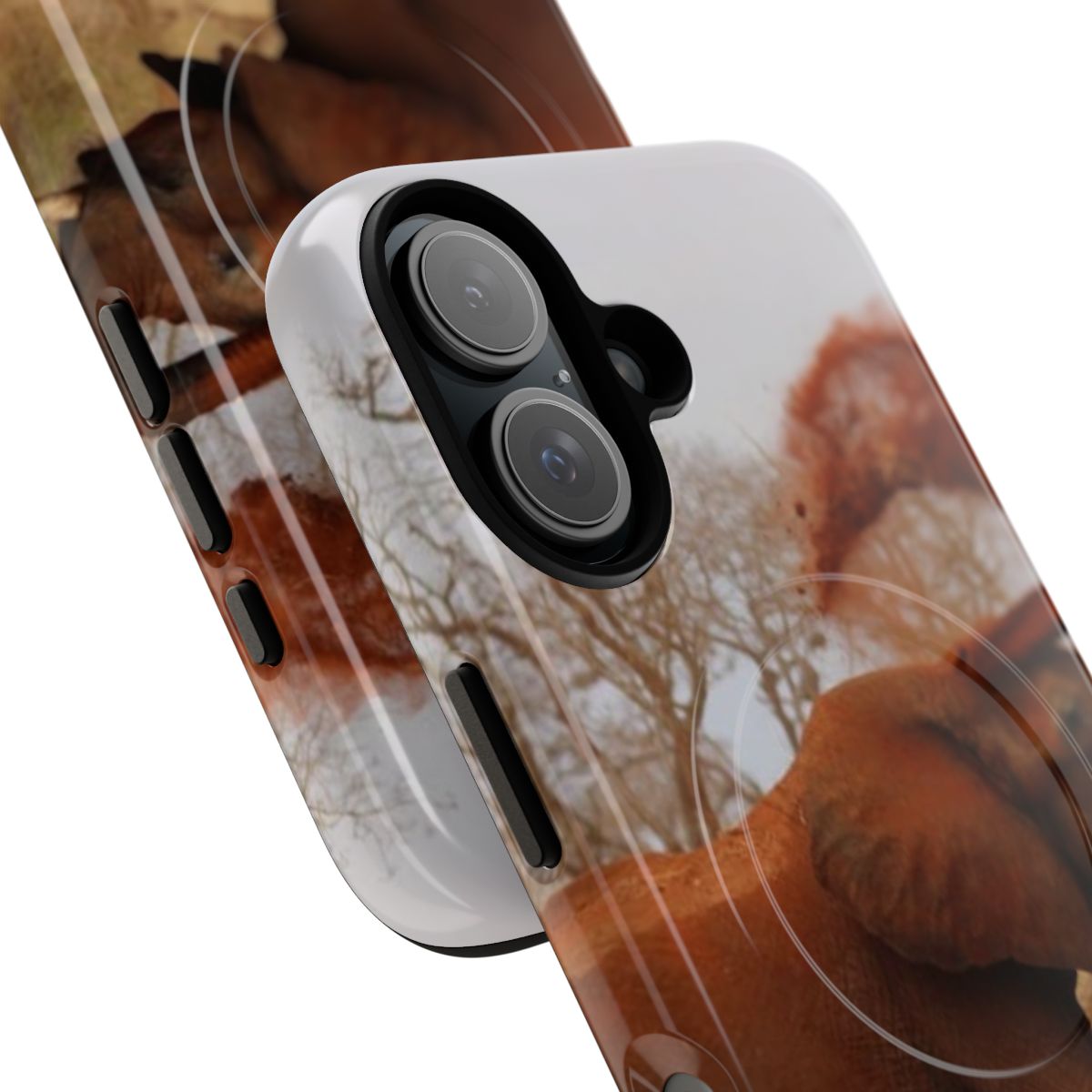 Artistic illustration of an elephant on a durable, magnetic phone case - Detail