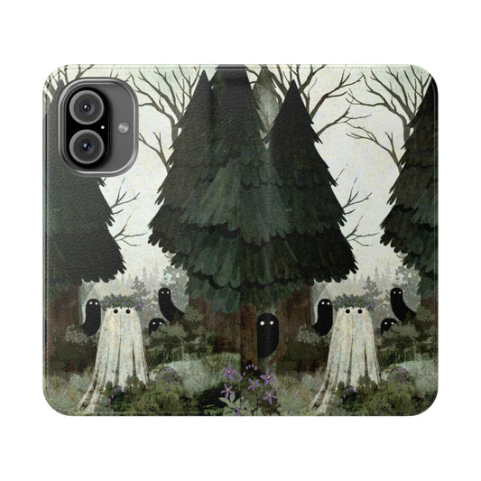 Nightshade flower and leaves phone case design