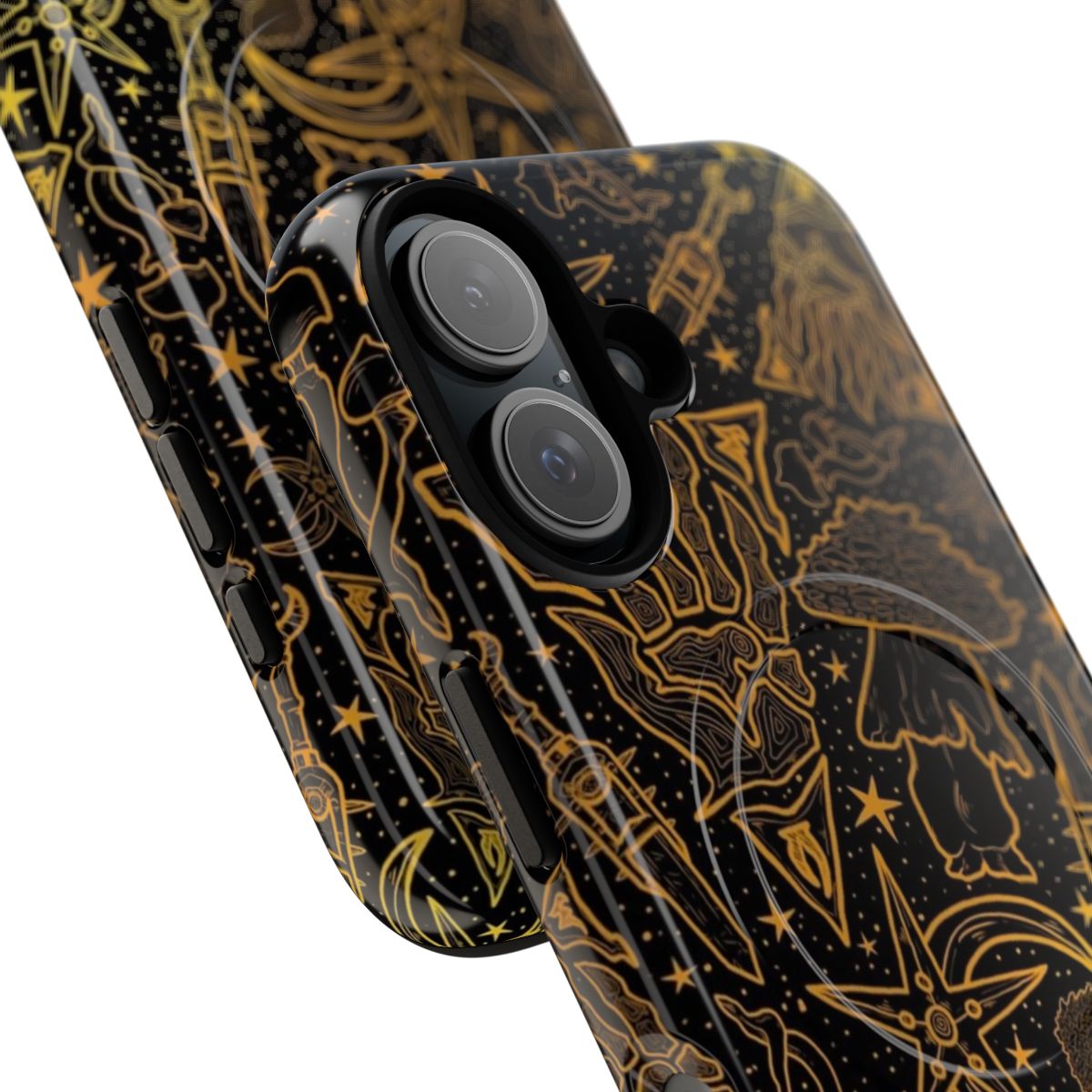 Magnetic tough case with a Morrowind-inspired fantasy RPG design featuring Dunmer elements. - Detail