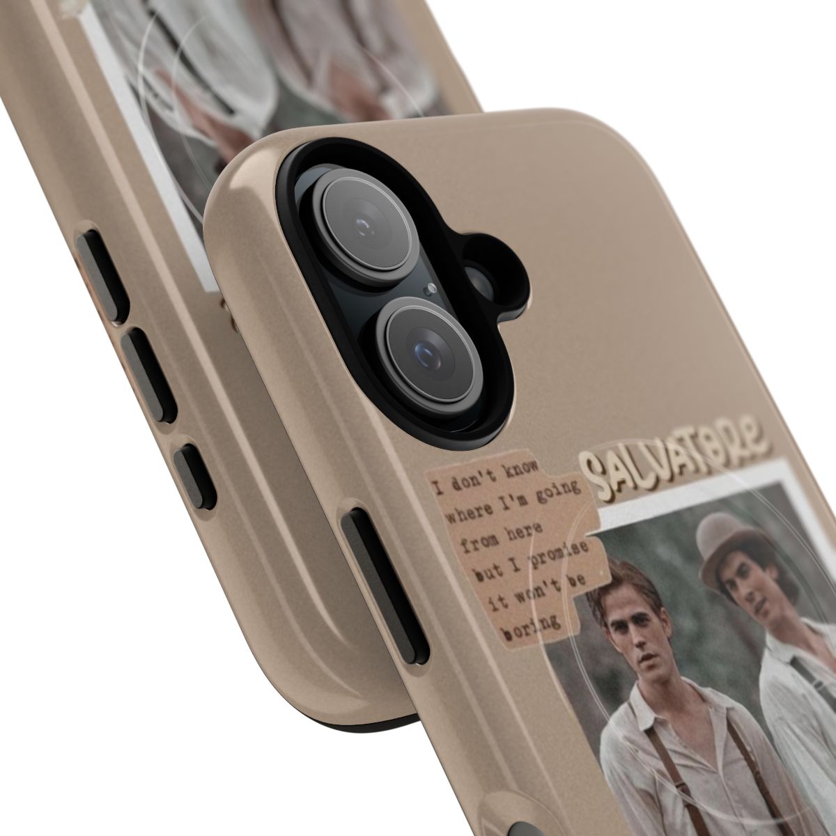 Salvatore Brothers Inspired Magnetic Tough Phone Case with Damon and Stefan Salvatore Imagery - Detail