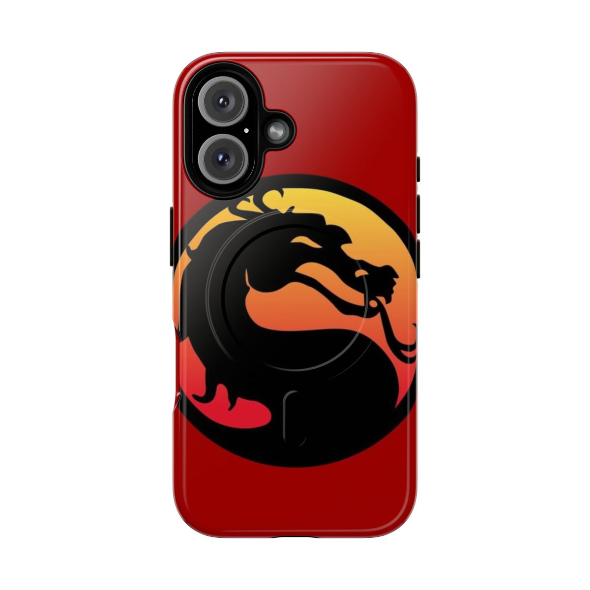 Stylized Mortal Kombat inspired phone case with retro arcade game design