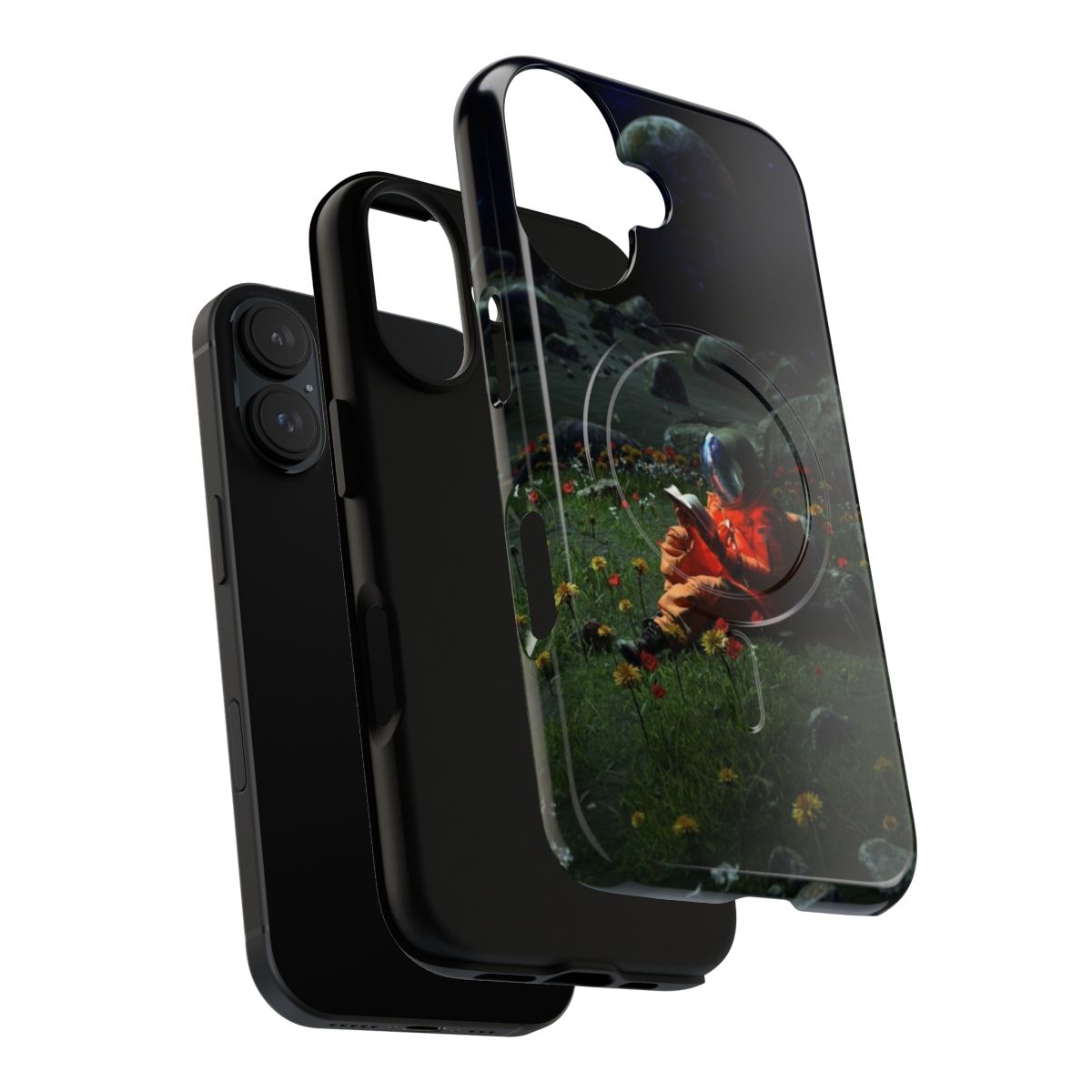 Cosmic, space-themed magnetic tough phone case with surreal imagery - Layers