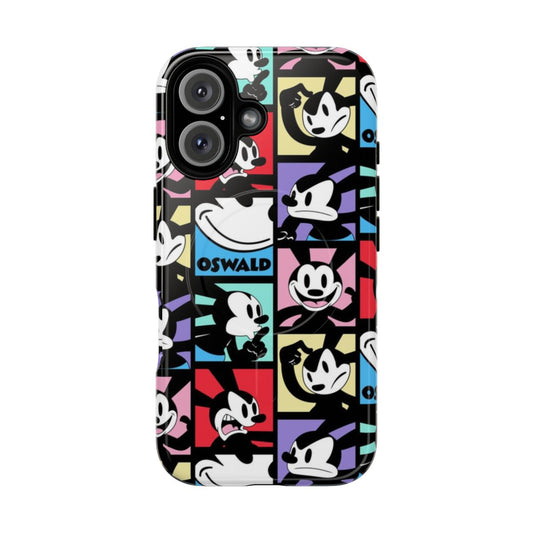 Vintage-inspired magnetic phone case featuring a playful, cartoon bunny design