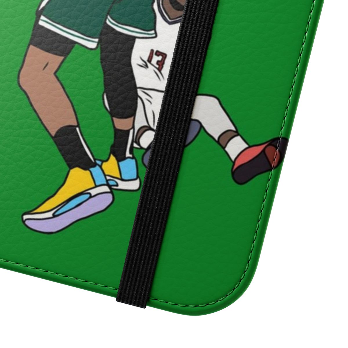 Jayson Tatum basketball player crossing over Paul George on a flip cover phone case - Close Up