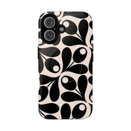 Floral pattern magnetic tough phone case with Orla Kiely-inspired design