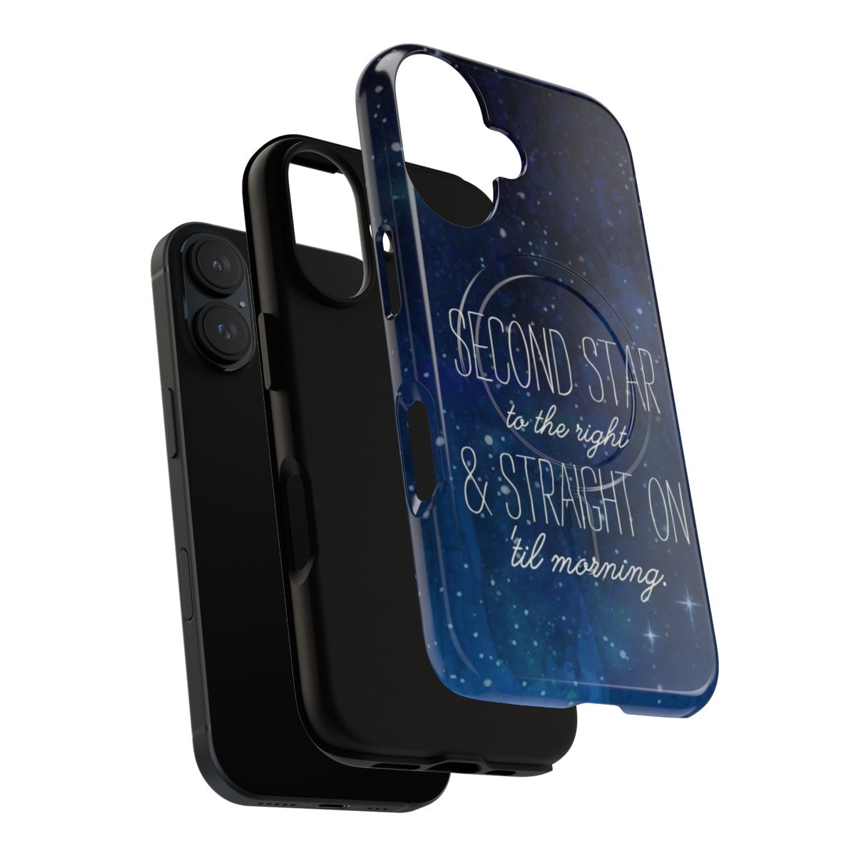 A magnetic and durable phone case featuring the iconic "Second Star to the Right" design from Disney's Peter Pan. - Layers