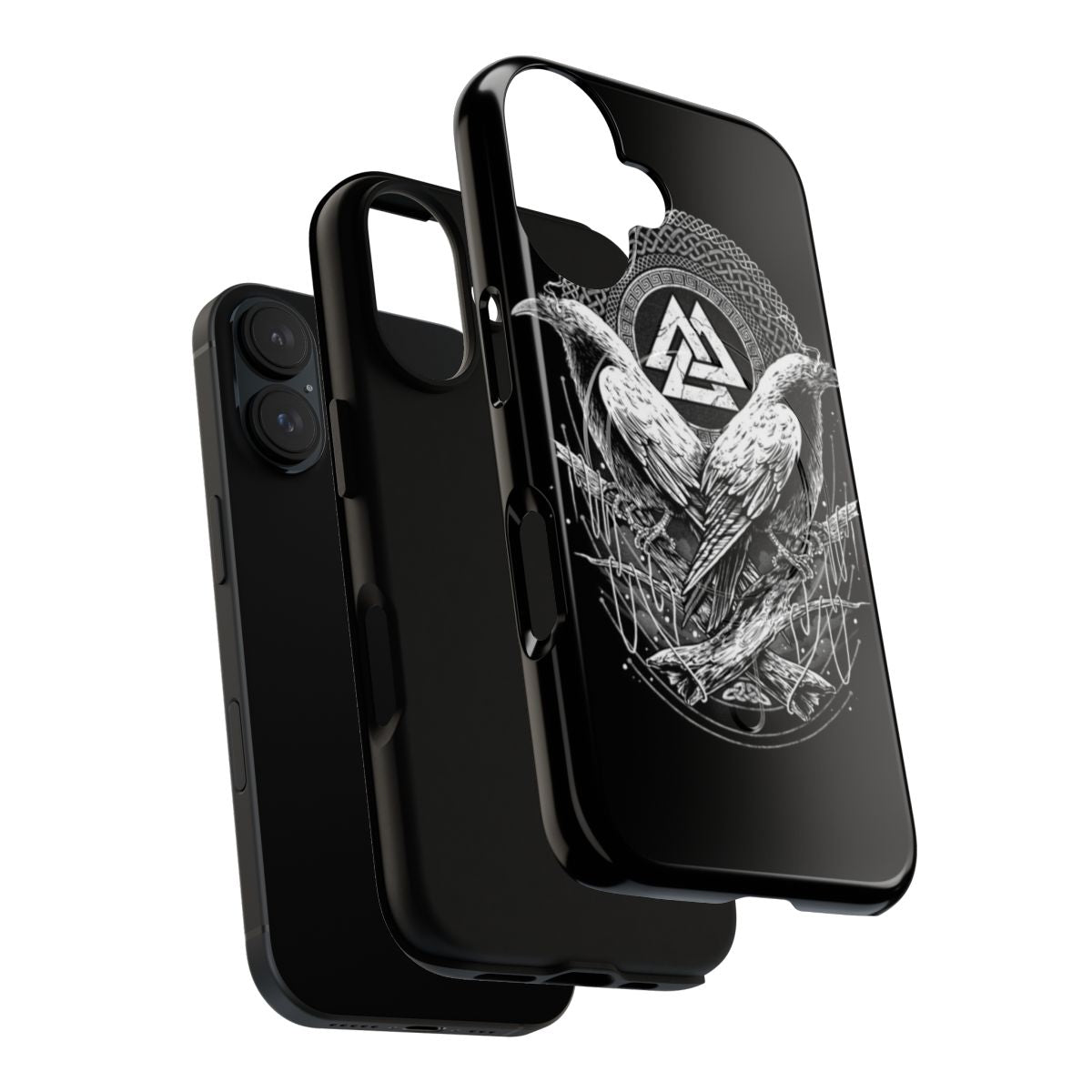 Raven Valknut Viking Norse Mythology Odin Magnetic Tough Phone Case - Layers