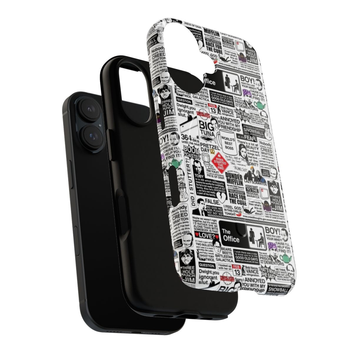 Magnetic tough phone case featuring quotes from the popular TV show The Office - Layers