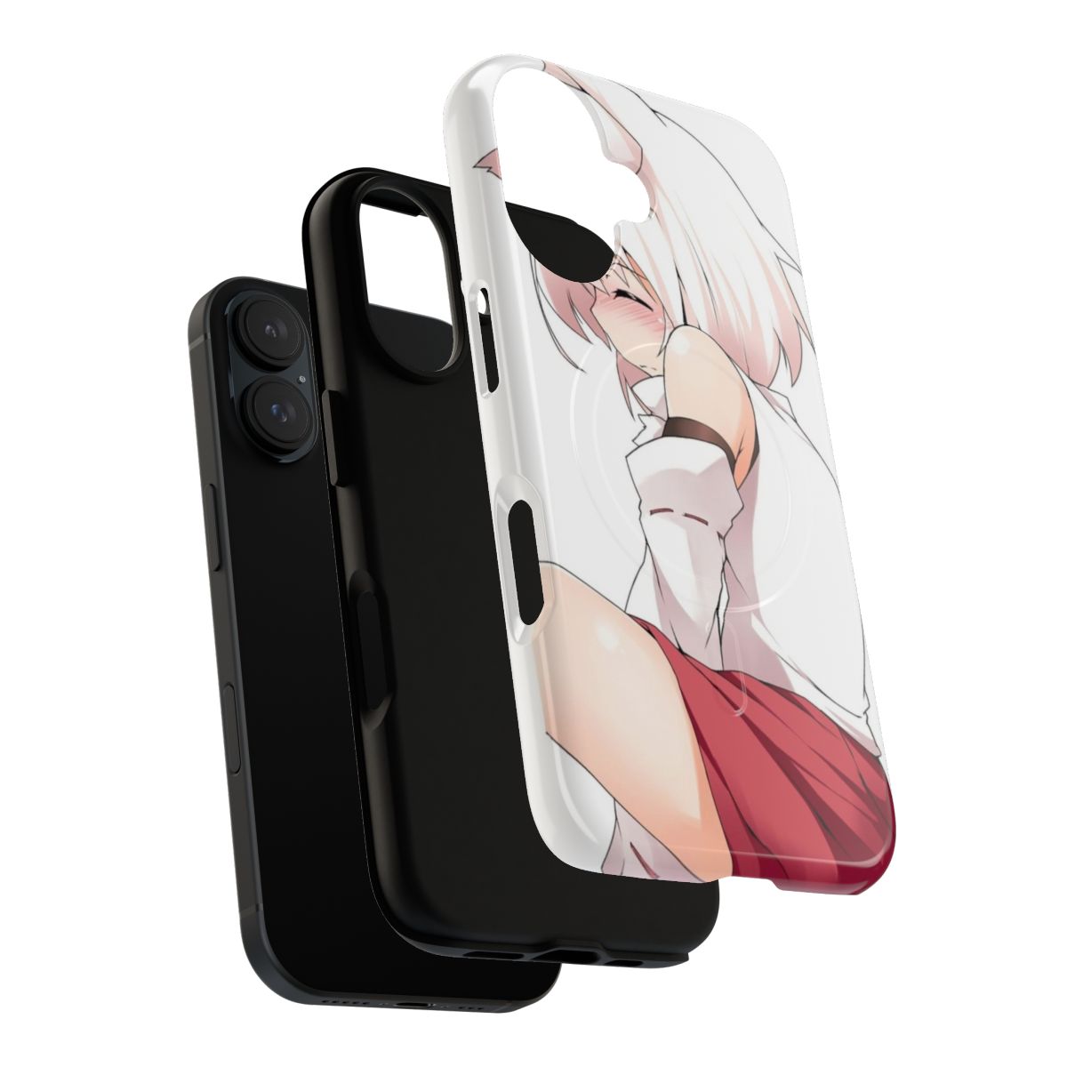 Anime-inspired magnetic tough phone case featuring the catgirl character Momiji Inubashiri from the Touhou Project series. - Layers