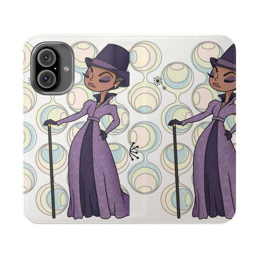 Vintage-inspired flip phone case featuring Lady Danbury from Bridgerton